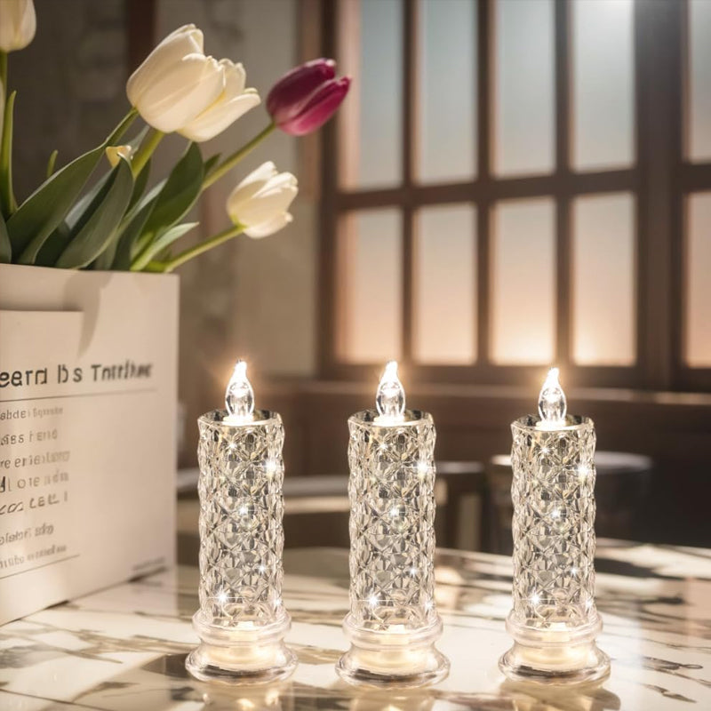 ✨ Crystal Rose Candle Light – Romantic Glow Without the Mess