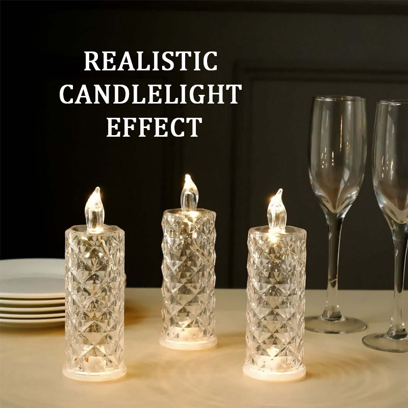 ✨ Crystal Rose Candle Light – Romantic Glow Without the Mess